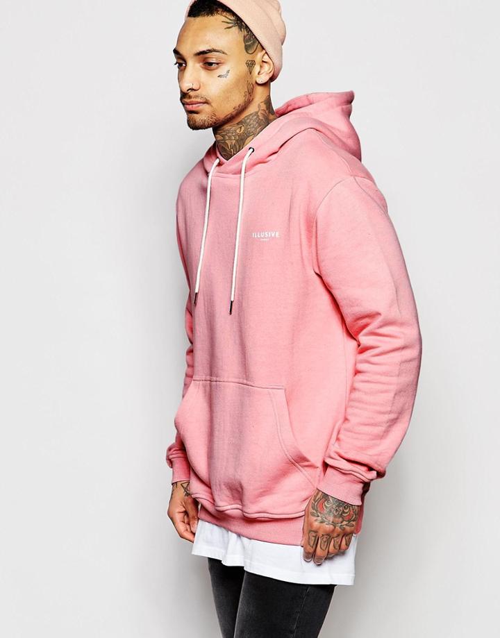 Illusive London Oversized Hoodie - Pink