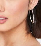 Asos Design 14k Gold Plated 50mm Hoop Earrings With Crystal