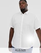 Jack & Jones Originals Cotton Stretch Short Sleeve Shirt In White