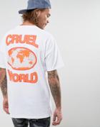 Asos Oversized T-shirt With Cruel World Back & Chest Print - White