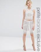 True Decadence Petite Co-ord Premium Lace Overlay Mini Skirt - Multi