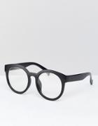 Reclaimed Vintage Inspired Round Clear Lens Glasses In Black Exclusive To Asos - Black