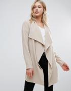 Only Dover Waterfall Wrap Coat - White