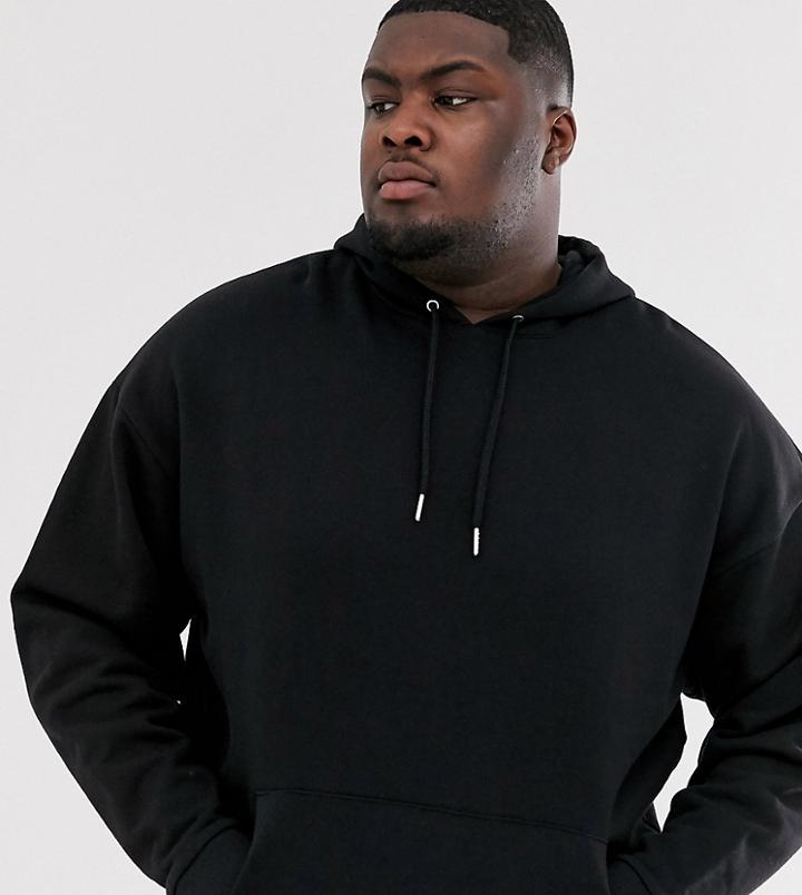 Asos Design Plus Oversized Hoodie In Black