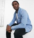 Lee Tall Denim Riveted Shirt In Faded Blue-blues