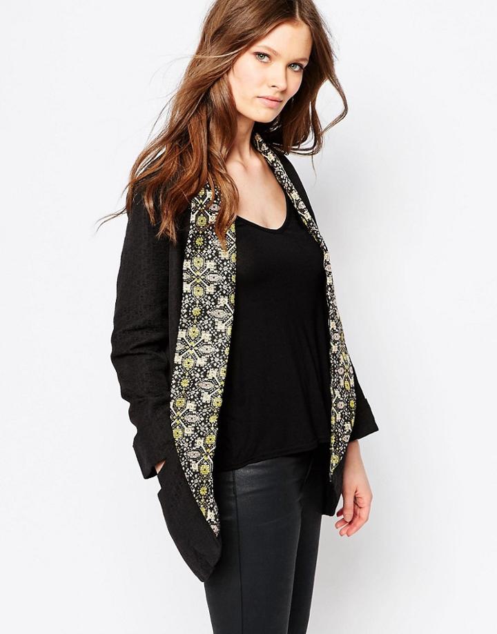 Traffic People Baggers Jacket With Jacquard Lapels - Black
