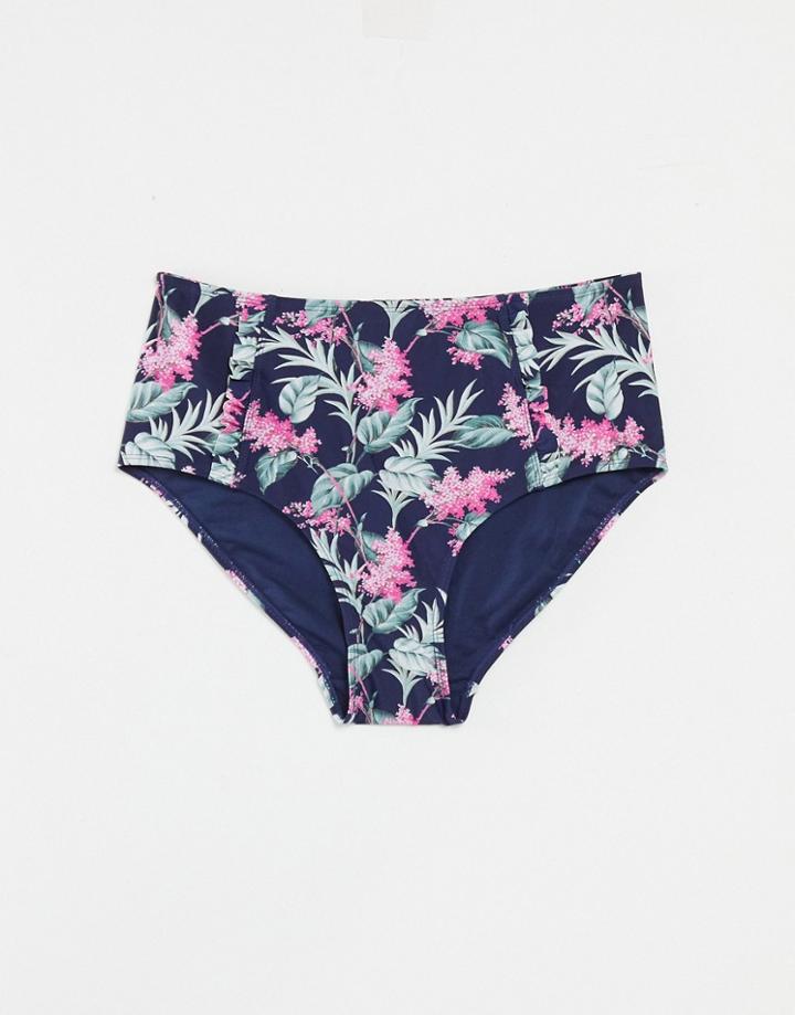 Oasis High Waisted Bikini Bottoms In Floral-multi