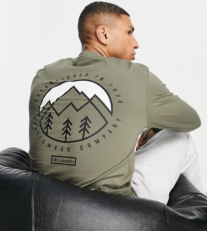 Columbia Cades Cove Long Sleeve T-shirt In Green Exclusive At Asos