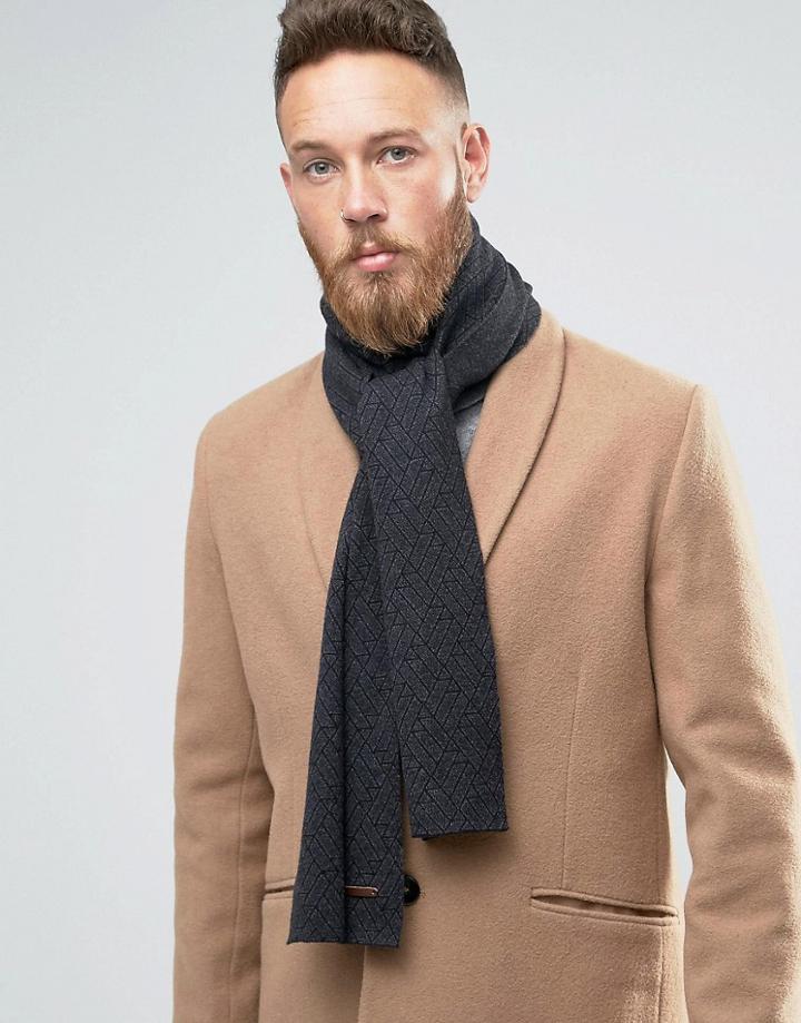 Ted Baker Scarf Line Pattern - Gray
