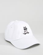 New Love Club Kitty Embroidered Cap - White