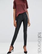 Vero Moda Tall Coated Skinny Jeans - Black