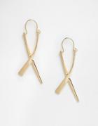 Asos Kiss Drop Earrings - Gold