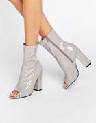 Truffle Peep Toe Boots - Gray