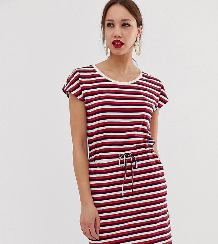 Vero Moda Tall Stripe Jersey Dress With Tie Waist - Multi