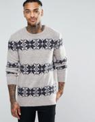 Asos Snowflake Sweater - Gray