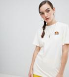 Ellesse Oversized Boyfriend T-shirt With Washed Out Logo - Cream