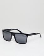 Quay Australia Let It Run Square Sunglasses In Black - Black