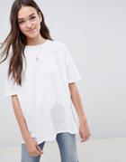 Asos Design Super Oversized T-shirt With Drop Shoulder In White - White