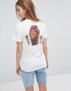 Rvca Boyfriend T-shirt With 'til Death Tattoo Graphic - White