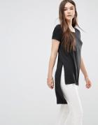 Only Dipped Hem T-shirt - Black