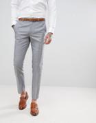 Harry Brown Winter Wedding Charcoal Tonal Skinny Fit Suit Pants - Gray