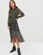 Allsaints Liza Leopard Midi Dress - Multi