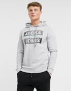 Jack & Jones Overhead Hoodie In Light Gray-grey