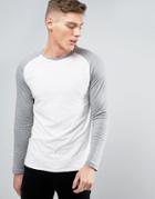 Jack & Jones Originals Contrast Raglan Long Sleeve T-shirt - White