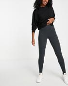 Topshop Stirrup Legging With Leg Graphic In Washed Black