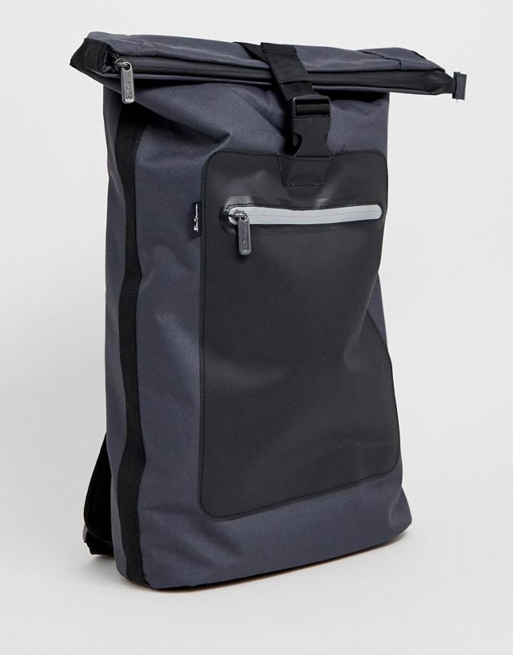 Ben Sherman Roll Top Backpack In Gray