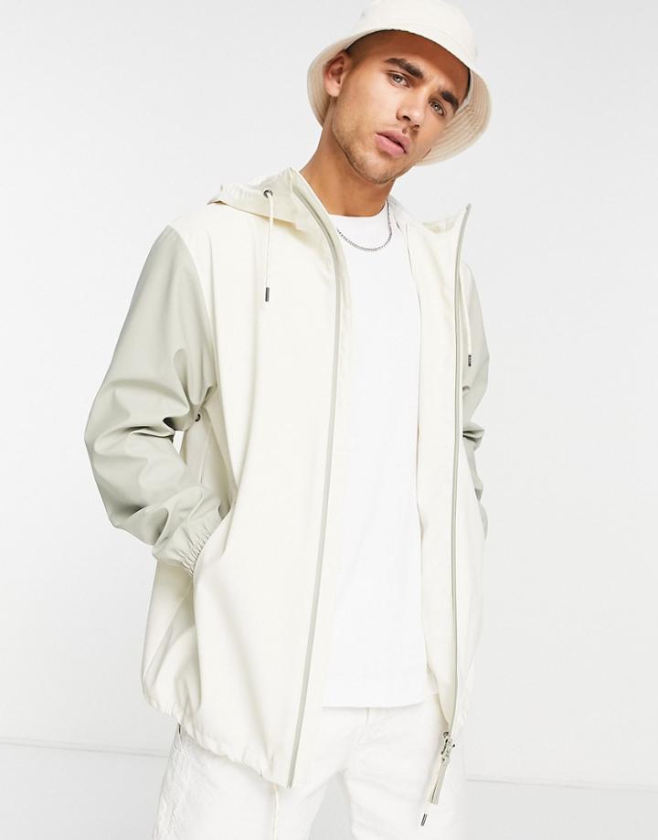 Rains Storm Breaker Jacket In Cream-navy