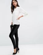 Y.a.s Luvy Velvet Tuxedo Pants With Trims - Black