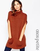 Asos Petite Tunic With High Neck - Tobacco