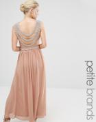 Tfnc Petite Wedding Embellished Back Detail Maxi Dress - Brush