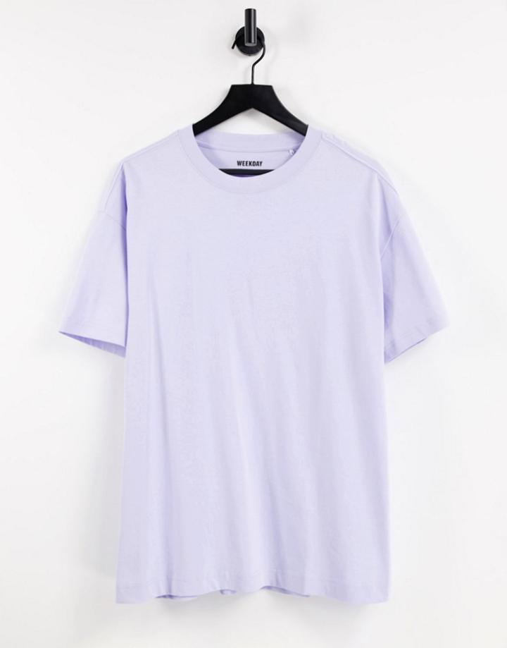 Weekday Oversized T-shirt In Light Blue-blues