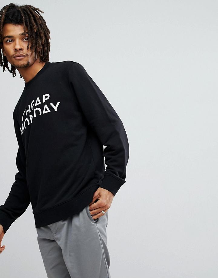 Cheap Monday Worth Sweatshirt With Splice Logo - Black