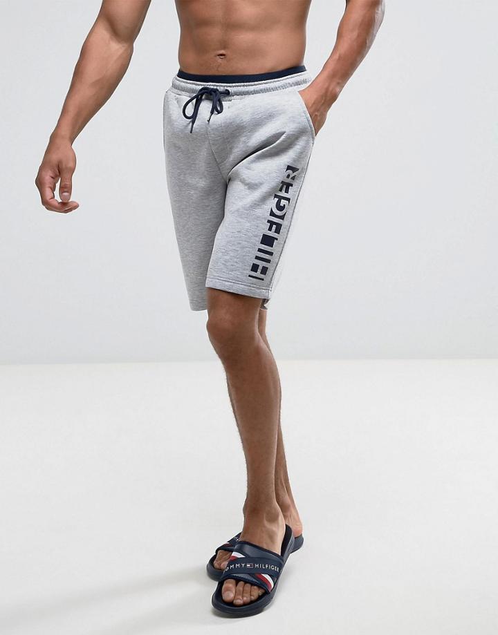 Tommy Hilfiger Lounge Shorts Leg Logo In Gray Heather - Gray