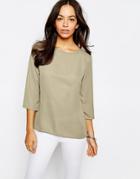 New Look Split Back Shell Top - Orange