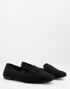 Asos Design Lilie Loafer Ballet Flats In Black