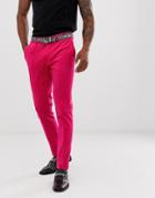 River Island Skinny Suit Pants In Neon Pink
