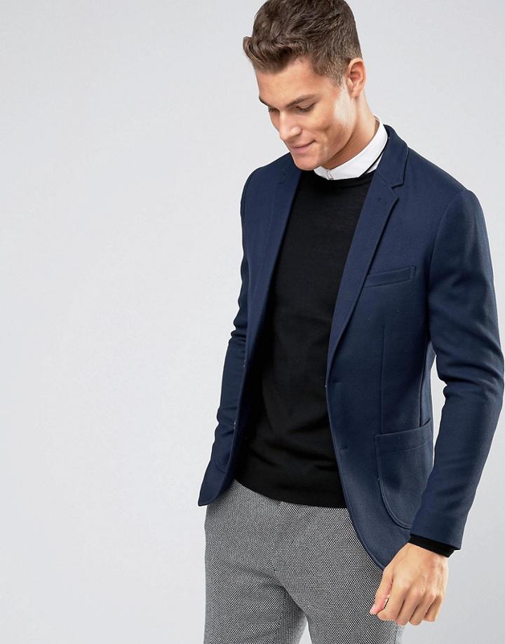 Jack & Jones Premium Slim Fit Jersey Blazer - Navy
