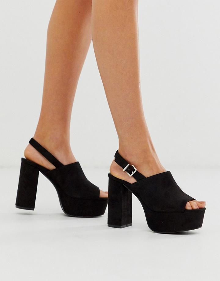 Truffle Collection Platform Heeled Sandal In Black