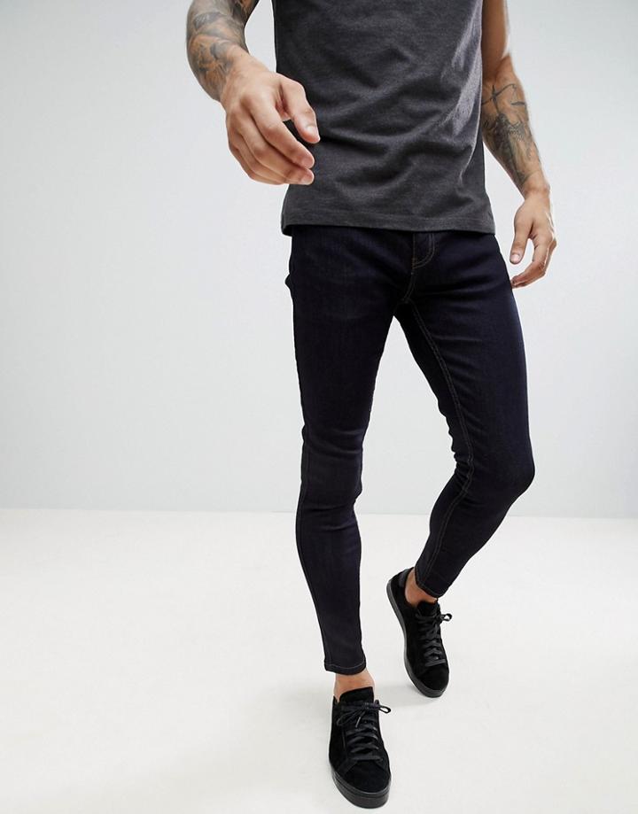 Farah Howells Super Slim Fit Jeans In Blue Rinse - Blue