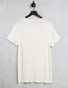 Asos Design Relaxed Brushed T-shirt In Cream-white