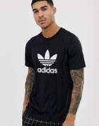 Adidas Originals Large Logo Trefoil T-shirt In Black