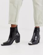 Truffle Collection Western Toe Cap Boots In Black