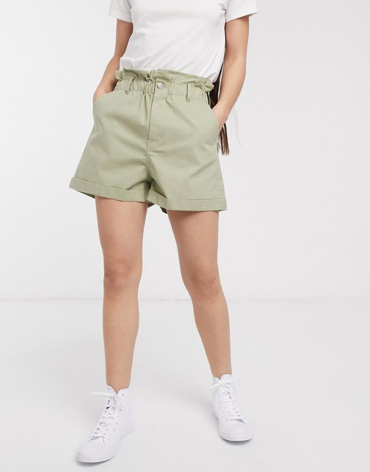 Asos Design Casual Short With Paperbag Waist-neutral