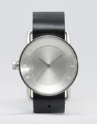 Tid No 2 Leather Watch In Black - Black