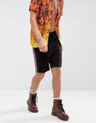 Asos Skinny Shorts With Geo-tribal Taping - Black