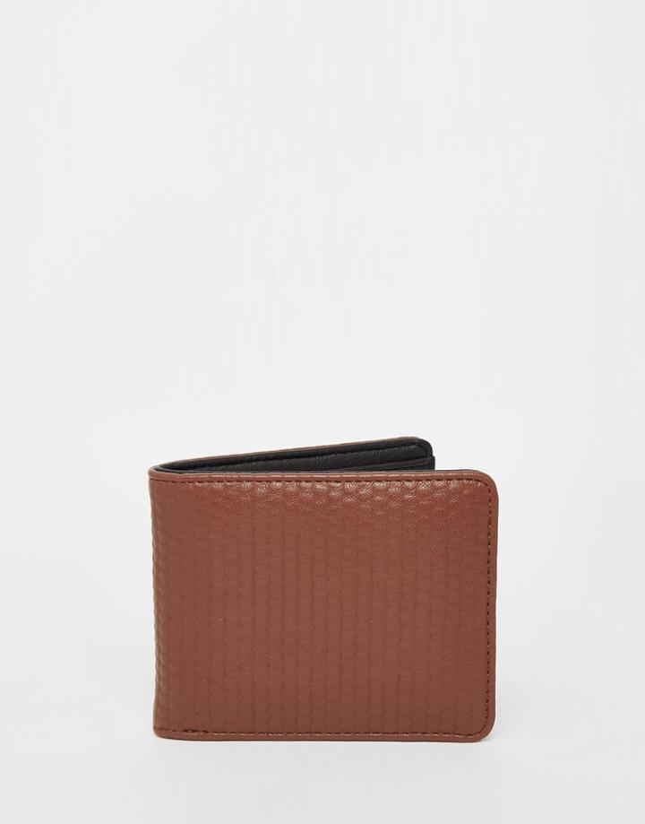 Asos Wallet In Brown With Snakeskin Effect - Brown